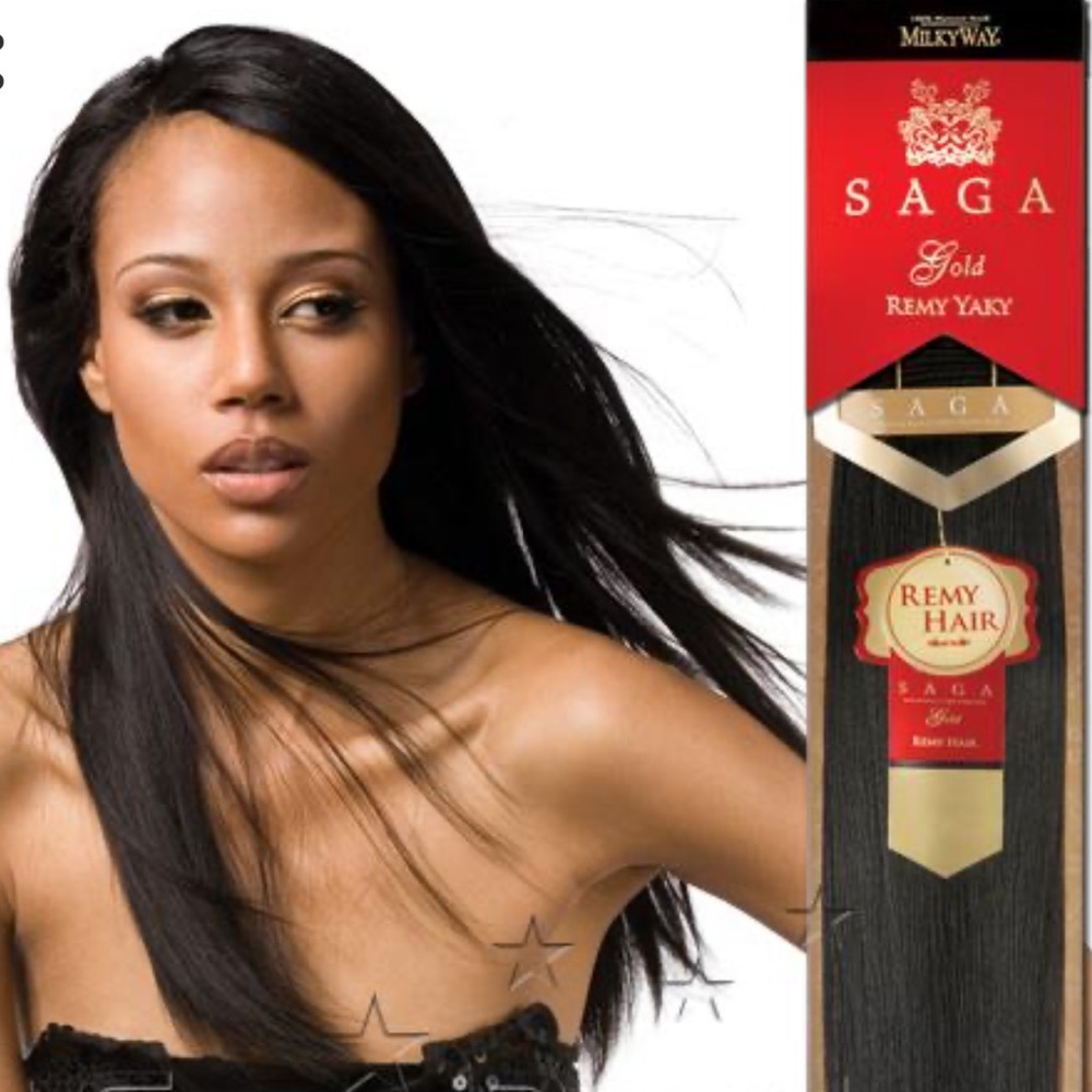 Remi Human Hair Weave SAGA GOLD Yaky 1B 10 inches